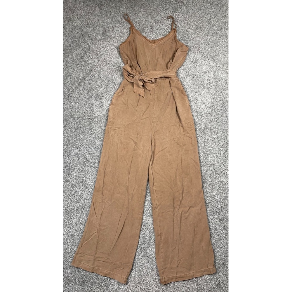 Cloth & Stone Jumpsuit Womens Small Tencel Lyocell Fringe Festival Wide Leg Boho